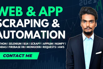 make a bot for website, android app automation using selenium and appium python