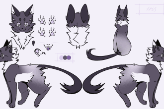 draw a ref sheet for your animal oc