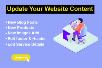 update website content,add products and  blog post