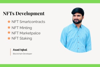 create nft minting marketplace and nft staking smartcontract with dapp