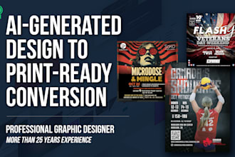 recreate your ai design as a high resolution print ready flyer, postcard or ad