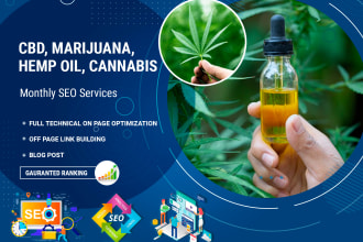 do monthly white hat seo for cbd hemp cannabis marijuana site, marketing