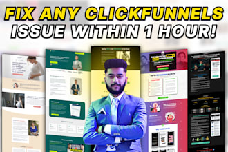 fix any issue in clickfunnels landing page, sales funnel membership, gohighlevel