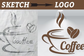 design a professional logo from sketch hand drawing idea