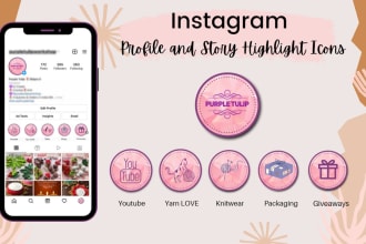design instagram profile and story highlight cover icons