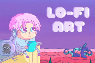 design an anime type lowfi cover for you
