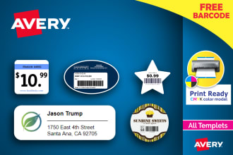 create bulk avery labels with a unique barcode and variable