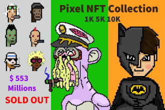 create nft pixel art  10,000 generated randomly nft art