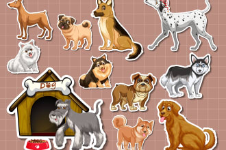 create 20, high quality, custom and vector stickers for you