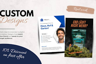 design a professional flyer, poster or postcard, no ai, human made