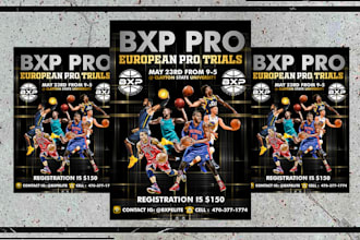 design professional  basketball  flyer and any sports graphics