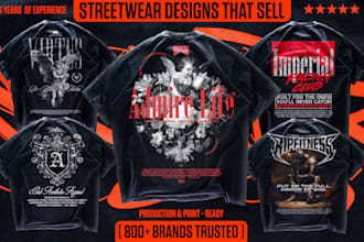 design premium streetwear graphics for your clothing brand or merch
