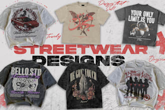 create a modern streetwear design for your clothing brand