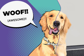 draw your dogs or any pets into vector portrait in 24 hours