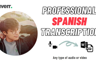 do spanish transcription of any audio or video