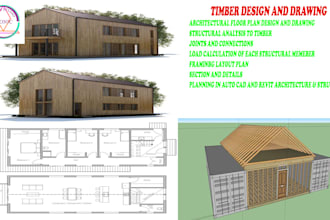 do structure framing design and drawing of concrete, steel and wood