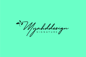 create signature author, luxe feminine or feminine logo