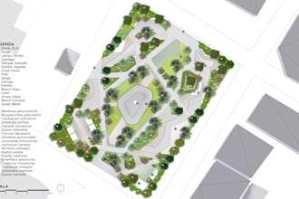 render 2d landscape plan, site plan, and real estate layout