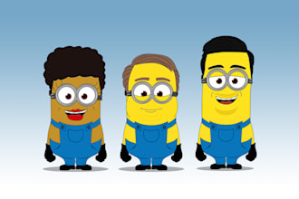 create minion custom portrait, minion gift, yellow character