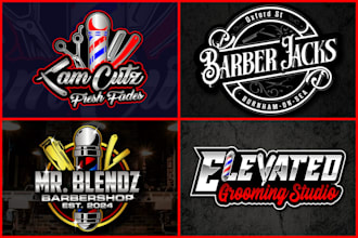 design amazing barber shop and vintage, beauty salon logo