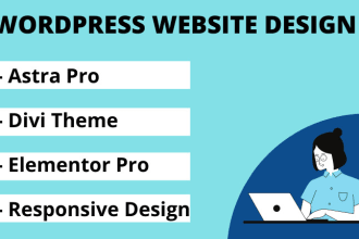 design wordpress website using elementor, divi or astra pro