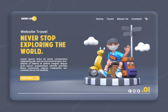 make 3d illustration for your landing page design