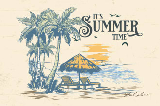 draw vintage retro t shirt illustrations for adventures