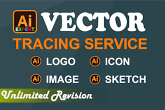 do vector tracing,  convert logo, image, text to vector