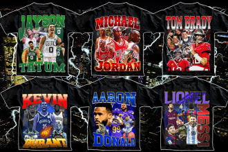 do bootleg 90s vintage nba all sports tshirt design