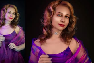 do skin retouching , high end photo retouching