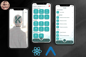 design and develop hybrid app for ios and android in react native expo and cli