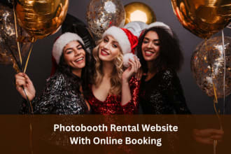 design a 360 photo booth and party rental website with online booking