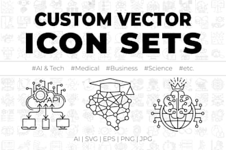 create custom line icon sets for infographics and presentations