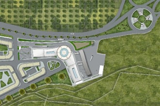 render architectural plan, elevation, section in photoshop