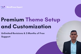 setup and customize wordpress premium theme