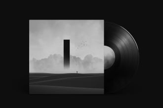 do unique vintage album cover design for your song