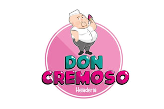 do unique modern ice cream shop logo design