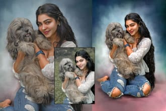 neatly realistic draw  digital oil painting from your photo