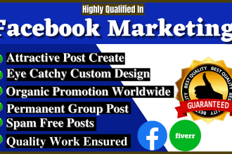 do organic facebook marketing and promotion of your product exceptionally