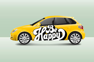 be vehicle wrap design, car, van, and stickers