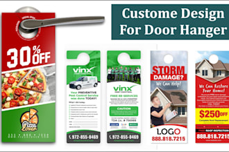 do creative door hanger, rack card design in 24 hours