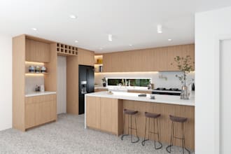 do all interior rendering, kitchen, wardrobe, cabinet design
