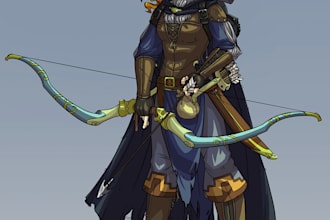 draw fantasy dd characters or dnd oc character concept art