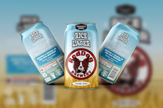 do beer can label design bottle label or product box packaging design