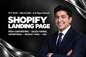 design high converting shopify landing pages, sales funnels advertorials