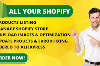 upload products listing in shopify and product data entry