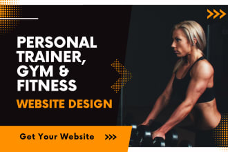 build gym website, yoga website, personal trainer, or fitness website design