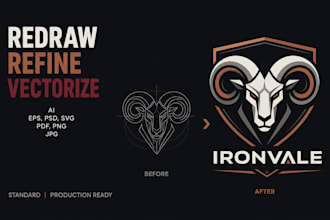 vectorize, redraw, and refine your logo