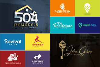 do real estate, building, finance, insurance or rental logo