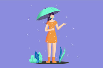 draw modern style flat illustrations for your business
